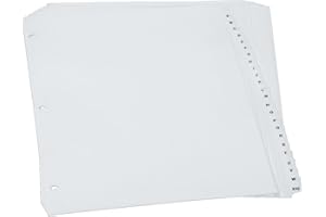 Oxford Binder Dividers, Plastic A-Z Tabs, Letter Size, White, 25 Sets, Preprinted Double-Sided, 3-Hole Punched, for Office Fi