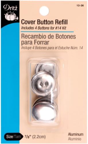 Dritz13-36 Cover Button Refill for # 14 Kits, Size 36 - 7/8-Inch, 4-Sets