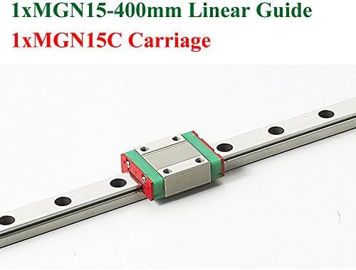Mini Linear Guideway MGN15 15mm Linear Rail Slide Steel Length 400mm with MGN15C Blocks CNC
