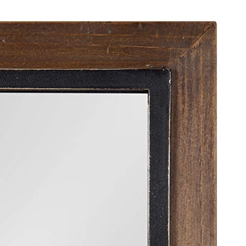 Kate and Laurel Bakersfield Farmhouse Wall Mirror, 16 x 42, Rustic