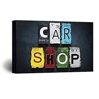 Canvas Wall Art License Plate Canvas Prints Home Artwork Decoration for Living Room,Bedroom - 12x18 inches