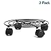 Moutik 3 Pack Round Plant Caddy, Metal Plant Stand on Roller Patio Flower Pot Rack 10.5 in Plant Holder with Lockable Omnidirectional Wheels Indoor/Outdoor Blackthumb 2
