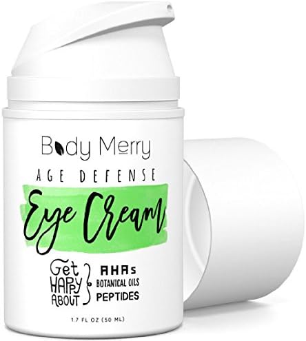 Body Merry Age Defense Eye Cream - Best Anti-Aging Moisturizer for Dark Circles & Puffiness w 50+ Ingredients like Hyaluronic Acid + Natural & Organic Oils + Glycolic Acid to Fight Wrinkles & Lines…