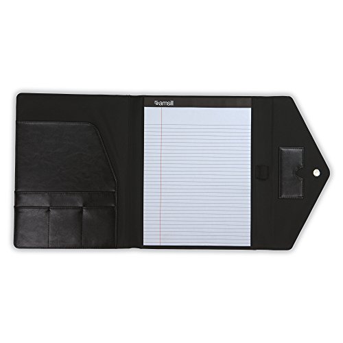 Samsill Envelope Style Trifold Padfolio for Women – Resume Portfolio/Business Portfolio with Magnetic Closure (Black, Letter Size)