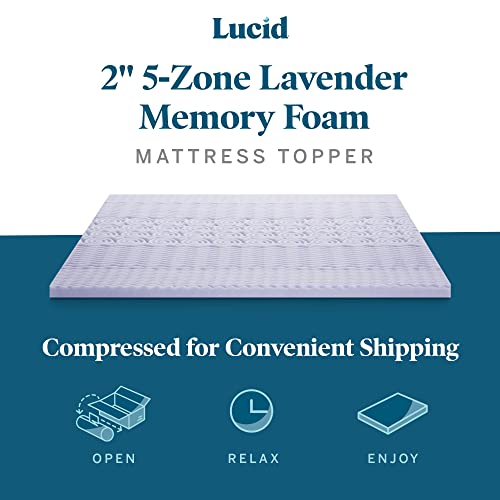 Lucid 2 Inch Mattress Topper King Memory Foam Mattress Topper King