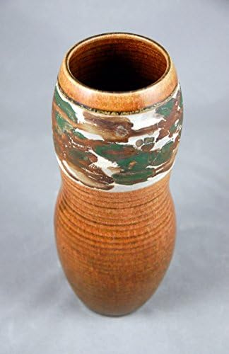 Vase Large Curvy Profile in Sienna with Abstract Exterior Design Band