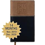 2020 Pocket Planner: Pocket Calendar Includes 14 Months (November 2019 to December 2020) / 2020 Weekly Planner/Weekly Agenda/Monthly Calendar Organizer (Black/Brown - Pack of 1)