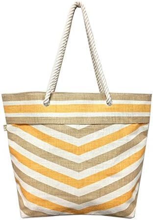 Jute Beach Tote Bag (Yellow)