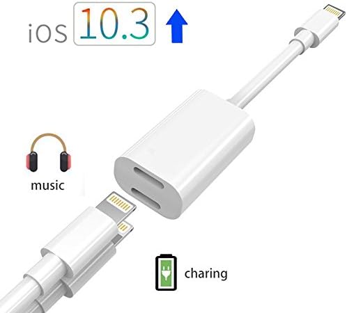 iPhone 7 Plus Adapter &amp; Splitter, SEENFAAN Dual Lightning Headphone Audio &amp; Charge Adapter Accessories for iPhone 8 / 8 Plus / 7 / 7 Plus (IOS 11)