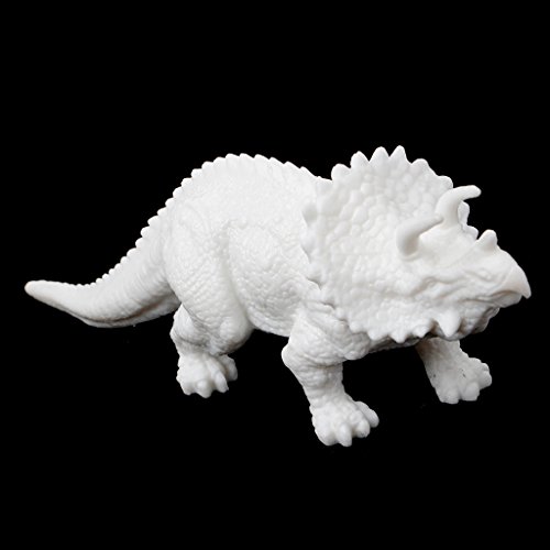 EA-STONE Coloring Painting Drawing,DIY Graffiti 3D Dinosaurs Models Toys for Kids Children, Triceratops - Thumbnail 2