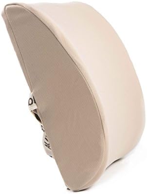 Soft Memory Foam Office Chair Lumbar Supports Pillow Size 13" Car Seat Low Back Pain Relief Cushion With Adjustable Elastic Strap,Beige Soft Ergonomic Back Padding For Dinning Room,Computer Desk Chair