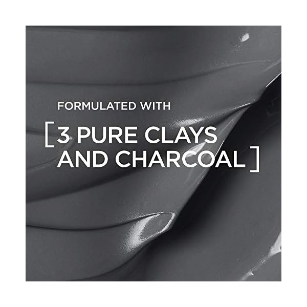 L'Oreal Paris Pure Clay Black Charcoal Detox Face Mask, Deep Cleansing Skin Care for All Skin Types 50 ml