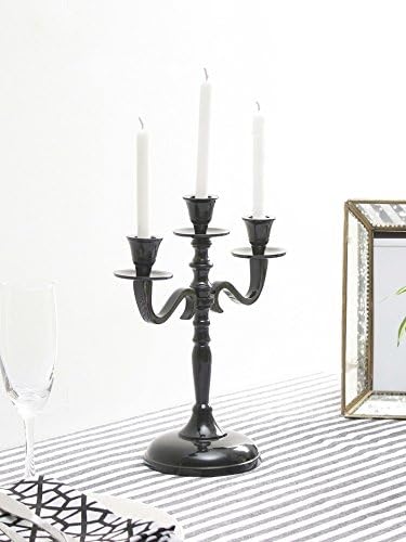 Sammsara ‘Noire' 3 Lite candelabra, 3 Lite Candle Holder for Home Decor, Luxury Aluminium Candle Stand for Table, Pillar Candle Stand, Candlesatnd/Lamp, (Length-10", Width-4.5", Height-10.5"), Home Décor