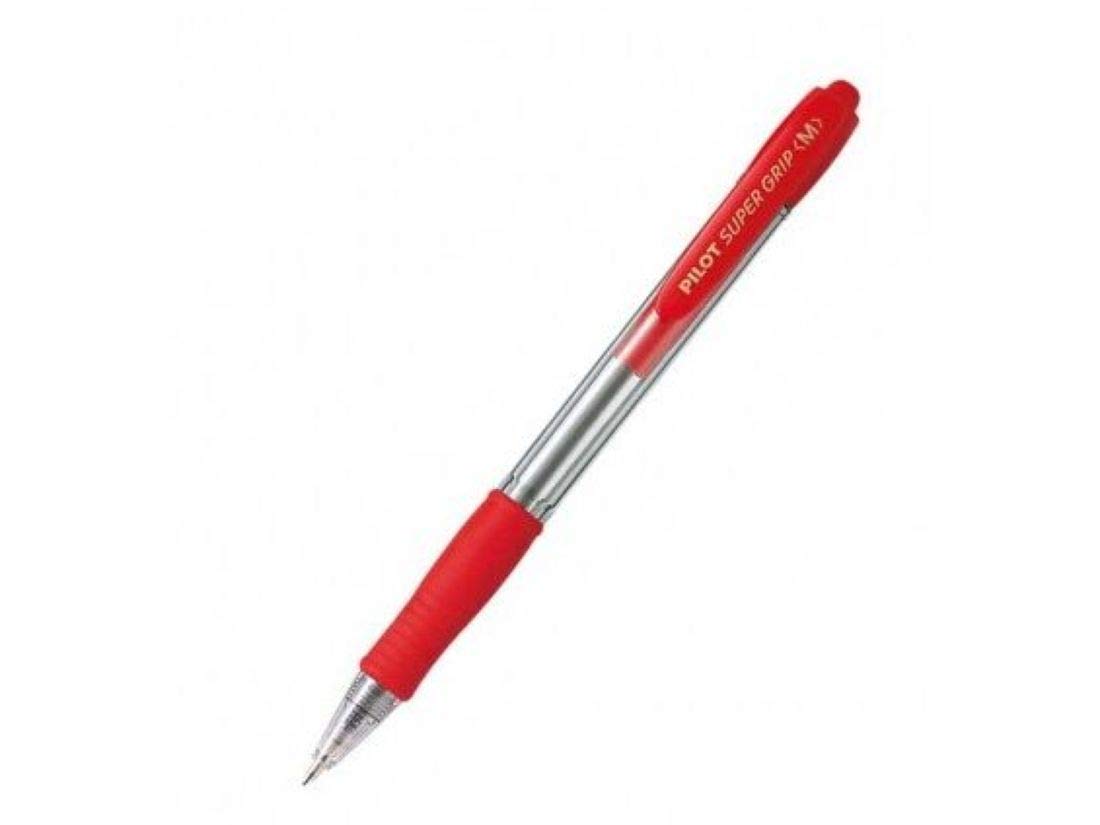 Pilot Supergrip Retractable Ballpoint 1.0 mm Tip (Box of 12) - Red