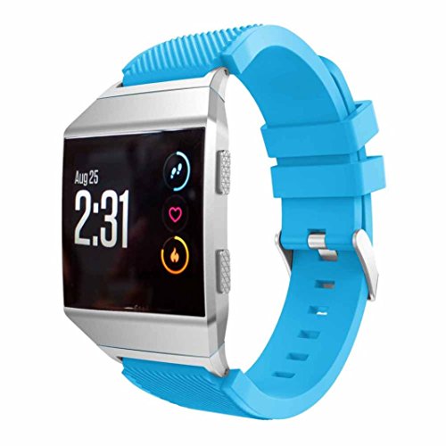 Lisin Sports Soft Silicone Replacement WirstBand Sports Band For Fitbit Ionic Watch (Blue)