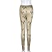 Leggings,Febecool Women Fashion Casual Printed Skinny Jegging Pants Slim Stretchy Leggings (Large, Gold)