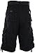 Mens Premium Cargo Shorts with Belt (8 Pockets 32-44 Size) (36, Black)