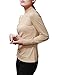 Allegra K Woman Mesh Panel Front Mock Neck Bracelet Sleeves Top L Beige