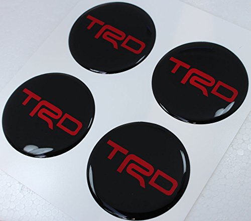 Toyota TRD 6.4 Cm Red Resin Sticker Decals Center Wheel Caps Cover Hub Rim 4 Pcs