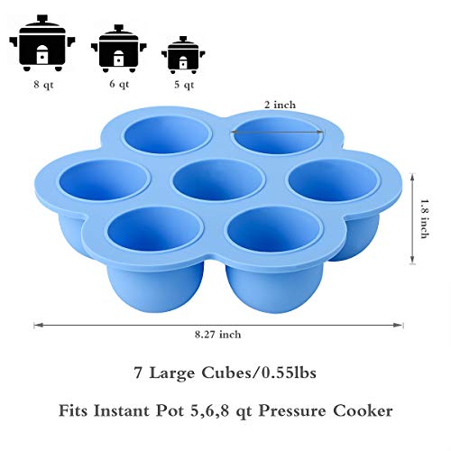 Hhyn Silicone Egg Bites Molds for Instant Pot Accessories, Reusable Baby Food Storage Container and Freezer Tray with Lid Sous Vide Egg Poacher Fits for 5, 6, 8 qt Pressure Cooker BPA Free - Thumbnail 5