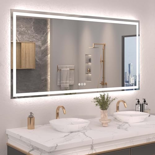 Snowdool LED Bathroom Mirror Dimmable Anti-Fog 72x36