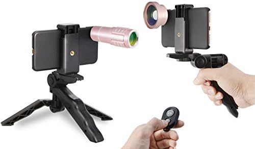 MY MIRACLE 3 in 1 HD Lens Kit for iPhone 6/6S/6plus/6s plus/7/7plus（12X Optical Zoom Aluminum Telephoto Lens + 0.45X Super Wide Angle Lens + 12.5X Macro Lens) with Accessories (3 IN 1, Rose Gold)