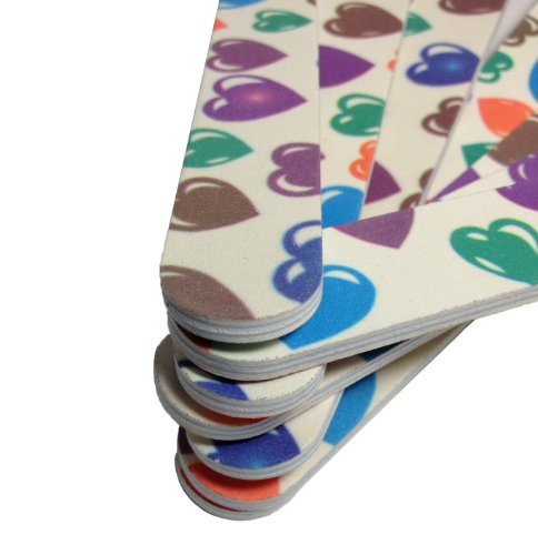 Jaylie TM Colorful Heart Cushion Salon Board, Grit 220 (12 Pack)