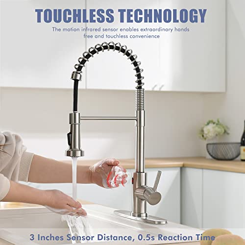 GIILI Atte Black Touchless Kitchen Faucet With Pull Down Sprayer