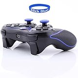 For Sony Playstation III PS3 Wireless Bluetooth Controller for Play Station 3 (1 Pack, Black-Blue)