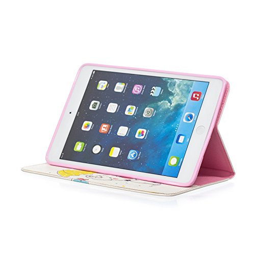 iPad Mini 3 Mini 4 Case,LittleMax(TM) Slim Fit Folio Stand Synthetic Leather Protective Cover [Card Slots] for Apple iPad Mini 1/2/3/4 7.9 inch [One Free Stylus] -# Yellow Umbrella Elephant - Thumbnail 5
