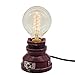 Y-Nut Loft Style Lamp, Corporal Red Steampunk Industrial Vintage Style, Water Pipe Table Desk Light with Dimmer, Aged Rustic Metal (Red) Replace The Bulb with dimmable Bulbs only