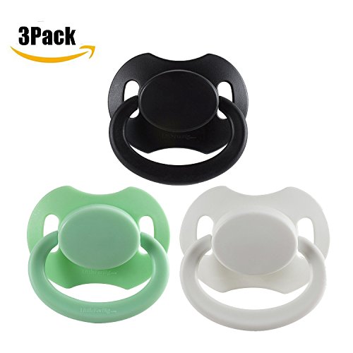 Littleforbig Bigshield GEN 2 Adult Sized Pacifier Dummy Bigshield 3 PACI PACK - Black,White,Green