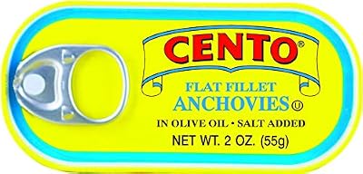 Cento Flat Anchovies in Olive Oil, 2-Ounce Tins (Pack of 25)