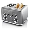 Breville Lustra 4-Slice Toaster with High Lift, Wide Slots and Independent 2-Slice Controls, Storm Grey [VTT853]