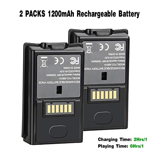 image for DCMEKA Xbox 360 Controller Charger with 2 Pcs 1200mAh Rechargeable Bat