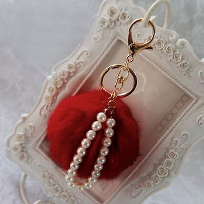 DecorHolic Faux Rabbit Fur Ball Pom Pom Pendant Car Keychain Handbag Key Ring #10