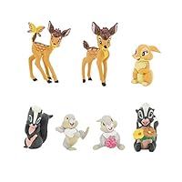 HanYoer 7 pcs Lovely Fawn Animal Characters Toys Mini Figure Collection Playset, Cake Topper, Plant, Automobile Decoration