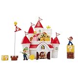 Nintendo Super Mario Deluxe Mushroom Kingdom Castle Playset with 5 2.5" Articulated Action Figures & 4 Accessories (Includes Mario, Luigi, Princess Peach, Bowser)