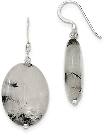 Best Birthday Gift Sterling Silver Tourmalinated Quartz Dangle Earrings