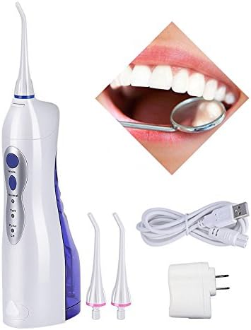 Updated Version HANASCO Complete Care Water Flosser FL-V8 Professional Rechargeable Oral Irrigator with High Capacity Water Tank IPX7 Waterproof Degree Dentist Recommeded Portable &amp; Cordless(Blue)