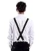 HDE Black Suspenders for Men X Back Suspender Clip 1.5 Inch Wide (Black, 42 inches)