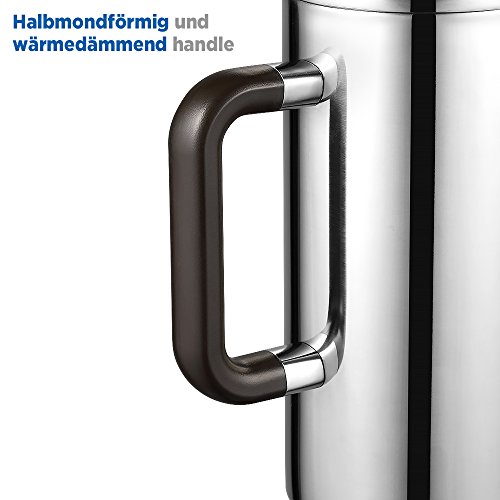 ecooe 1.5L French Press Kaffee Doppelwandiger Kaffeebereiter aus 18/10 Rostenfrei Edelstahl mit 3 Filtern Silber 1500ml – Bild 4