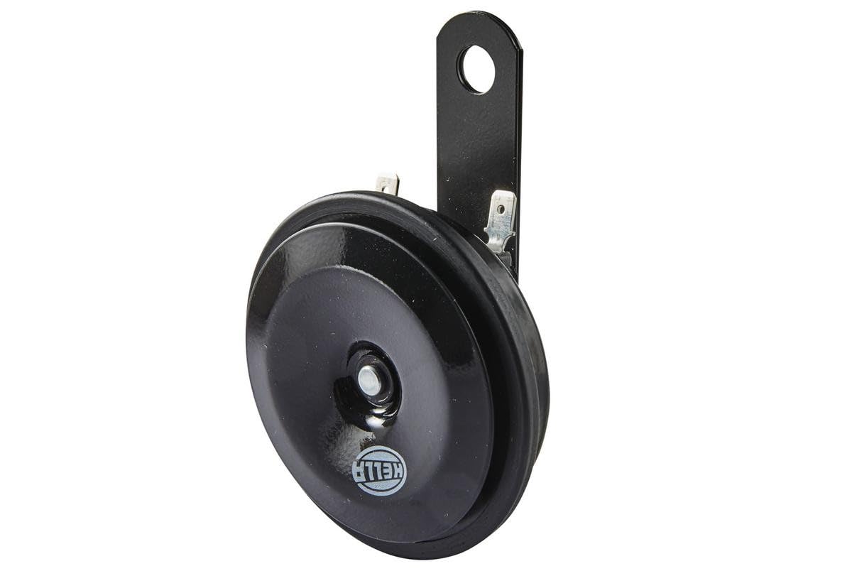 HELLA 3AL 007 425-791 Signal Horn - M28 - 12V - 110dB(A) - Frequency Range: 400Hz - High Tone - Housing Colour: Black - Flat Plug-in Connector