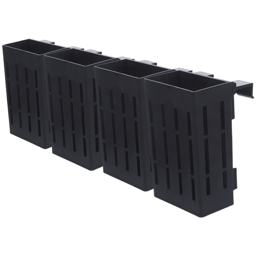 Happyyami Hanging Aquarium Plant Holder 4 Piece 4.92X3.15X2.17 Inch Aquatic Plant Baskets with Multiple Drainage Holes for Fish Tank Decoration and Healthy Growth