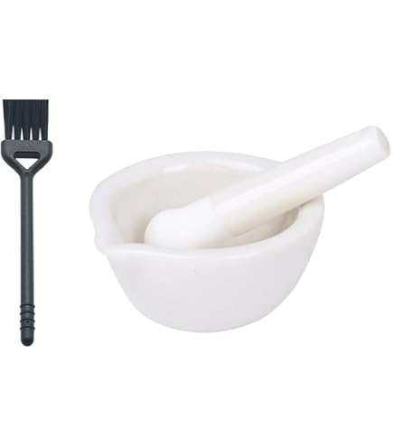 Raitron 6ml Porcelain Mortar And Pestle – White Garlic Spice Grinder Pugging Pot