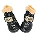 WINSOON Dog Australia Boots Pet Antiskid Shoes Winter Warm Skidproof Sneakers Paw Protectors 4-pcs Set (Size 1, Black)