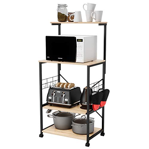 BESTIER Kitchen Baker's Rack with Oven Mitts and 10 Side Hooks Utility