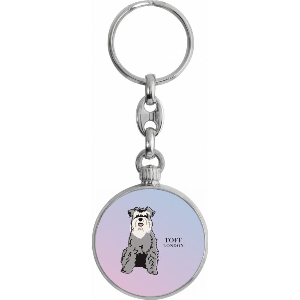 Toff London Grey Miniature Schnauzer Dog Keyring
