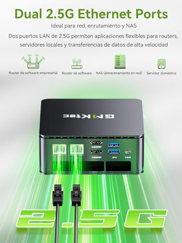 GMKtec AMD Ryzen Embedded R2514 Dual 2.5G Nic G11 Mini PC (Beats 4300U/3500U/N150), 16GB DDR4 (Dual Channel) 256GB PCIe 3.0 M.2 SSD, Mini Computer with Triple Display/2*USB3.2 10Gbps/WiFi 6E/BT5.2
