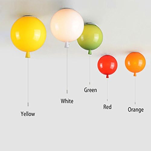 Jiuzhuo Minimalist Adorable Balloon 1-Light Creative Flush Mount Ceiling Light Kids Lighting (White,Small)